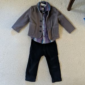 Boys Tea Collection Button Down Shirt, Tweed Jacket, and Corduroy Pants